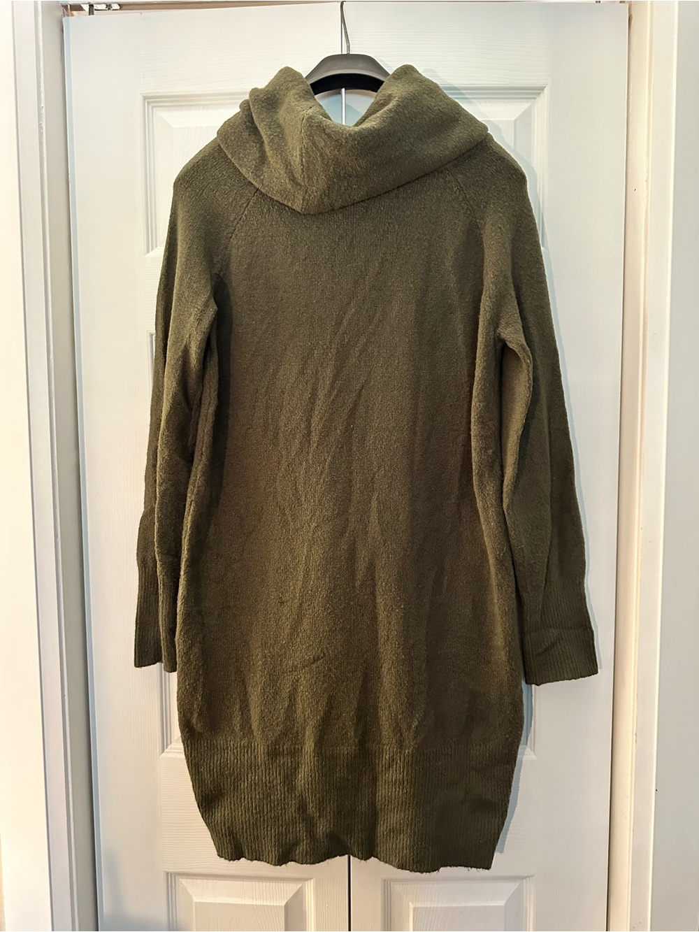 twik Olive Green Hooded Longline Sweater